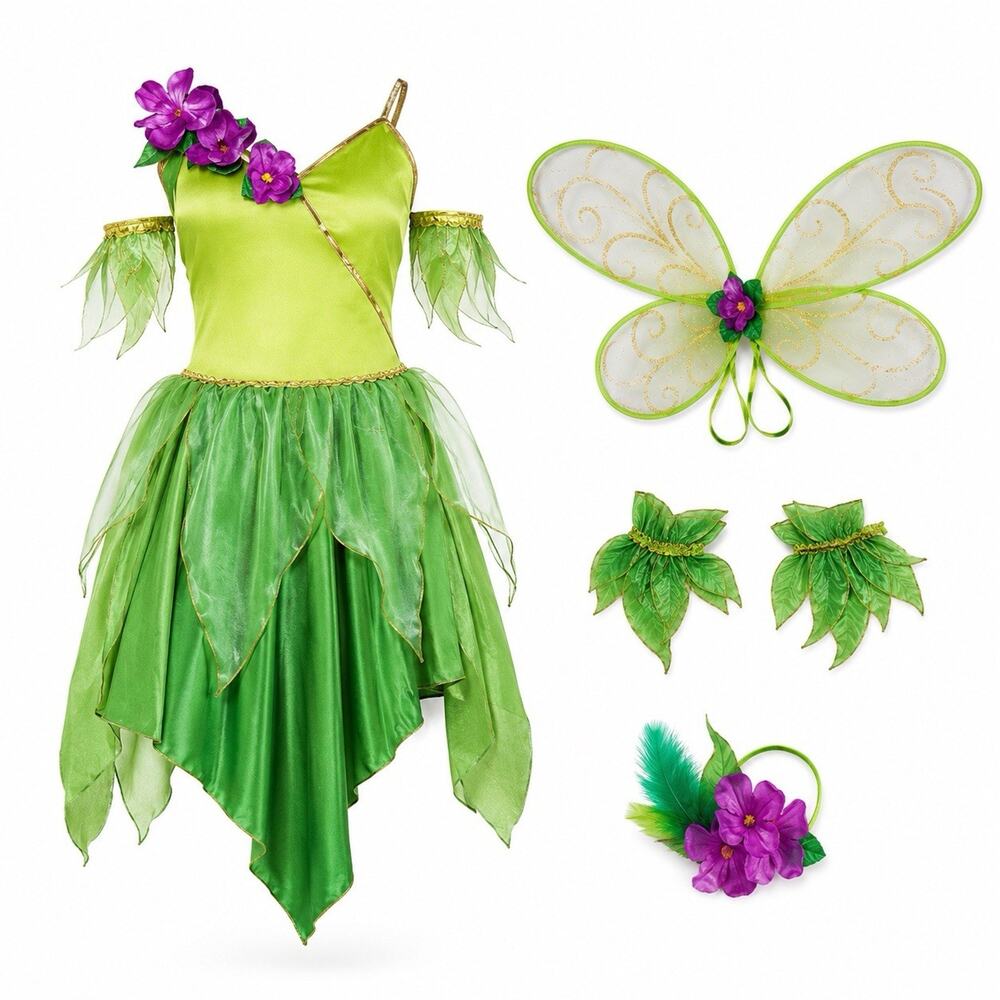 Never worn Adult size Tinkerbell Costume Green Large tinkerbell 6-8